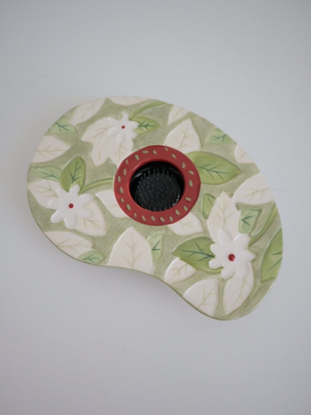 Bella Casa by Ganz Ceramic Ikebana Vase with Flower Frog